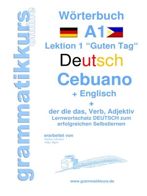 cover image of Wörterbuch Deutsch--Cebuano--Englisch Niveau A1